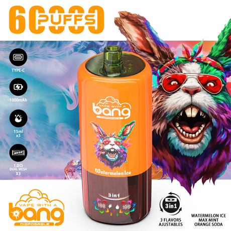 New Style Bang Triple 60000 Puffs 3-in-1 Disposable Vape 60k Triple Flavor Adjustable E Cigarette Wholesale Price