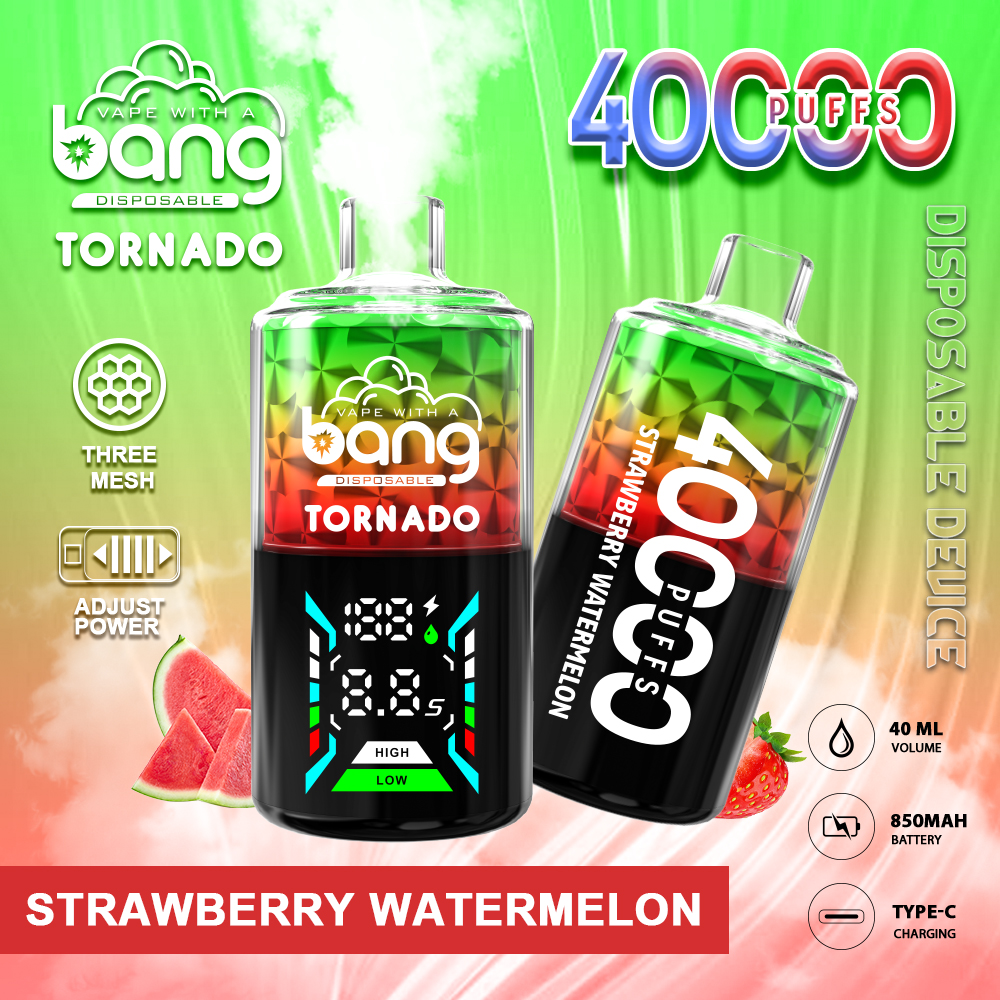 Latest Model Bang40000 Puffs Disposable E Vape 3 Mesh Coil E Vape Adjust Power Vaper Big Display Screen Cigarette Fruit Flavor