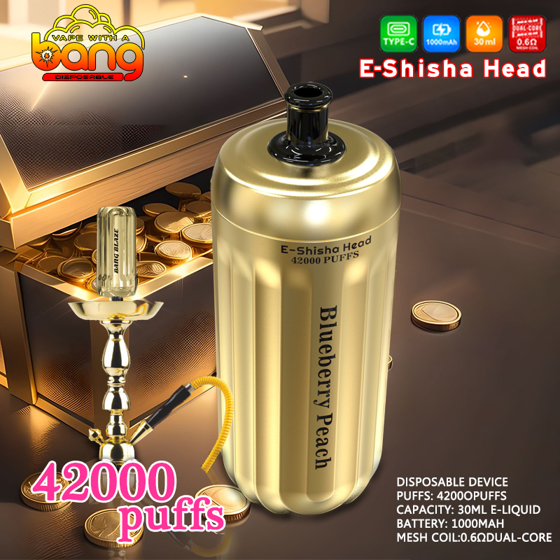 Wholesale Bang Blaze E-Shisha Head 42000 Puffs Gold Design Wholesale Disposable Electronic Cigarette Vape