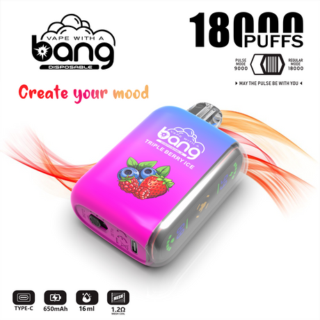 Authentic Original Bang 18000 Puffs Set Large Vaporizer Disposable Vapes e-cigarette net 16ml coil lamp rechargeable battery Vapes