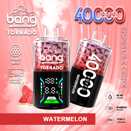 Latest Model Bang40000 Puffs Disposable E Vape 3 Mesh Coil E Vape Adjust Power Vaper Big Display Screen Cigarette Fruit Flavor