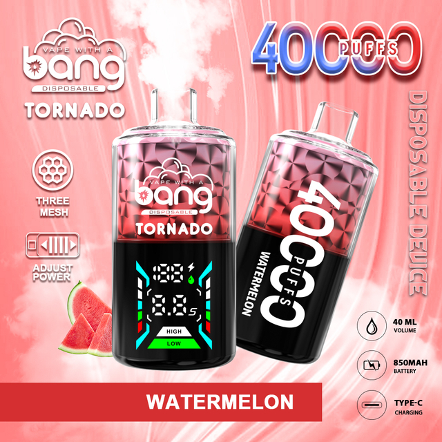 Latest Model Bang40000 Puffs Disposable E Vape 3 Mesh Coil E Vape Adjust Power Vaper Big Display Screen Cigarette Fruit Flavor